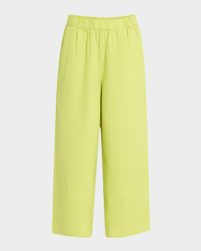 Cropped Wide-Leg Organic Linen Pants